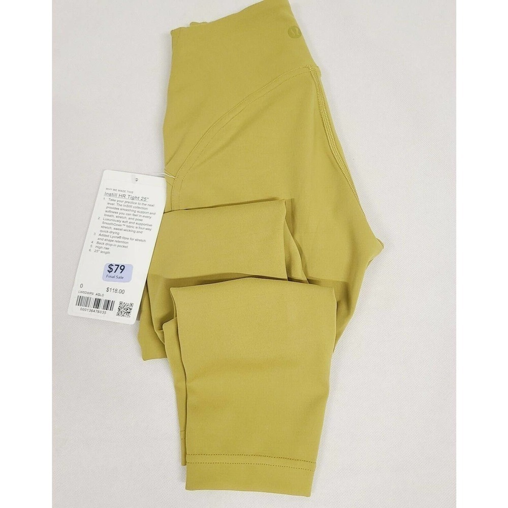 Lululemon‎ Instill High-Rise Tight 25" Auric Gold size 0